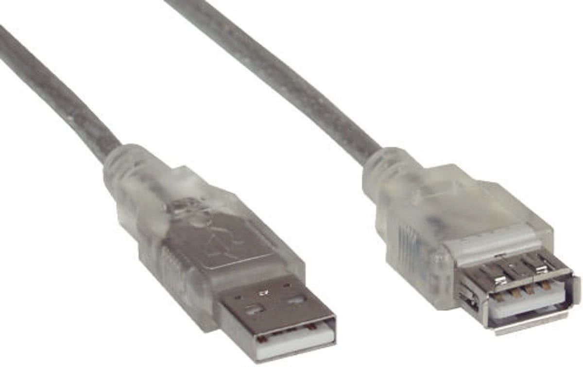 InLine 34610 1m USB A USB A Mannelijk Vrouwelijk Transparant USB-kabel