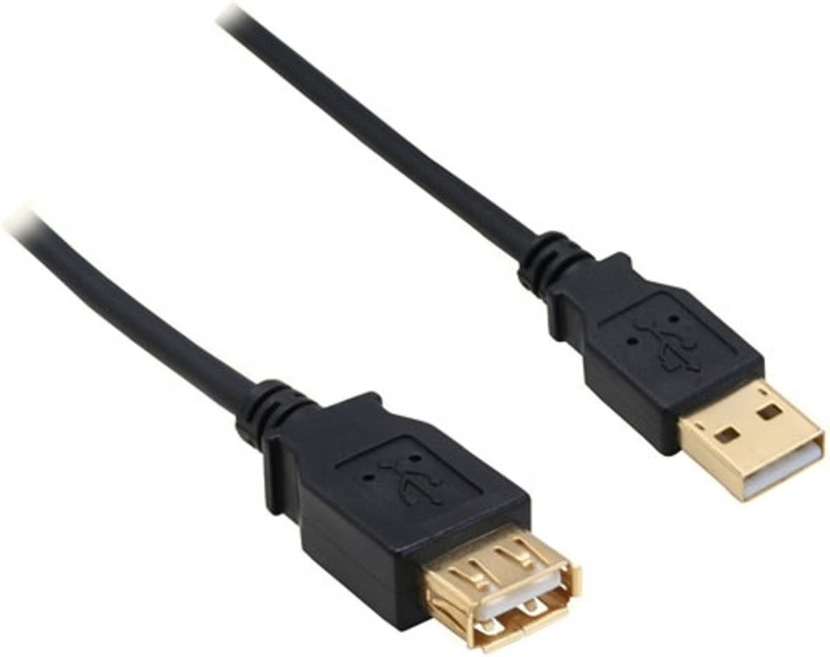 InLine 34618S 2m USB A USB A Mannelijk Vrouwelijk Zwart USB-kabel