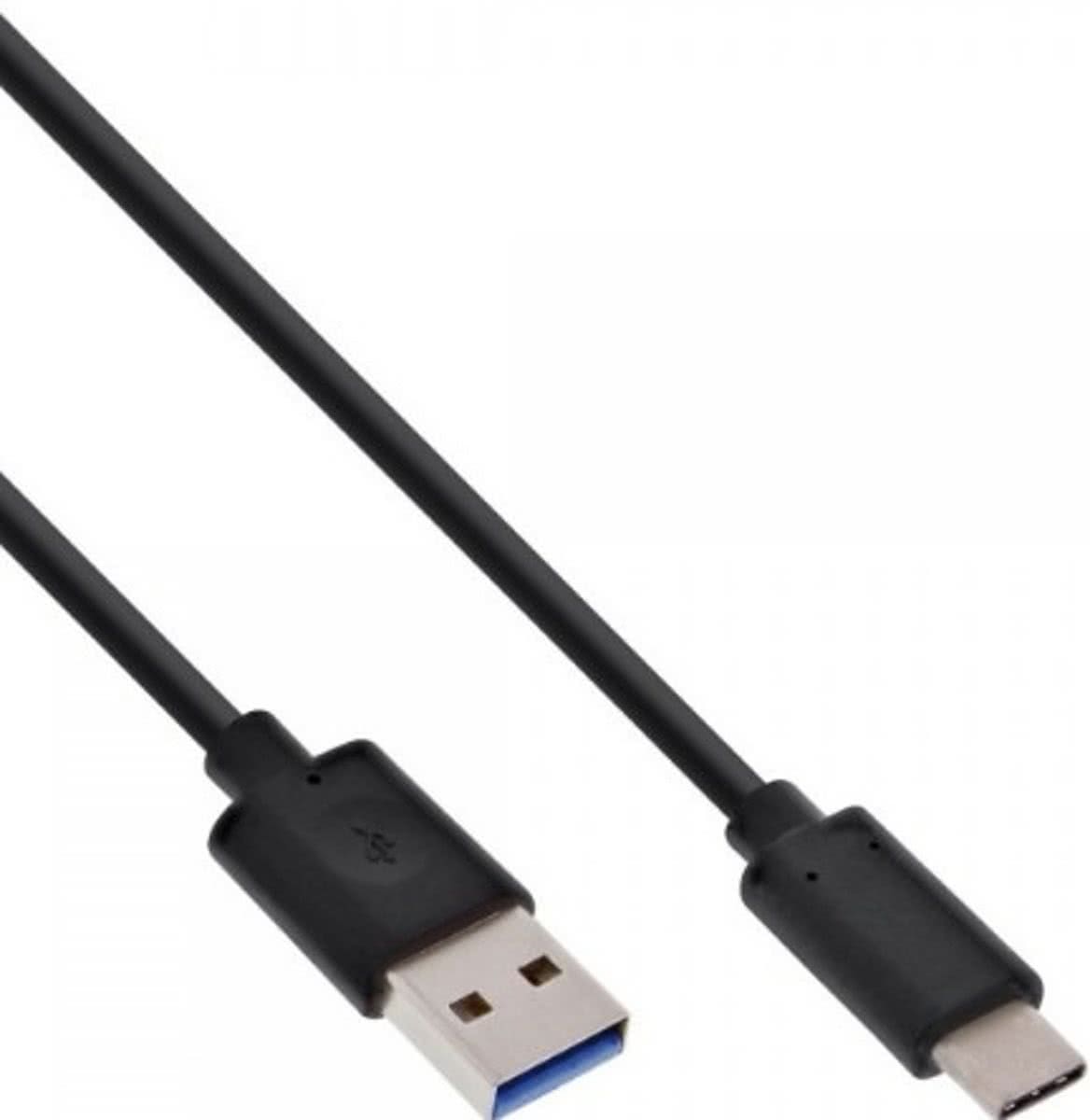 InLine 35712 2m USB A USB C Mannelijk Mannelijk Zwart USB-kabel