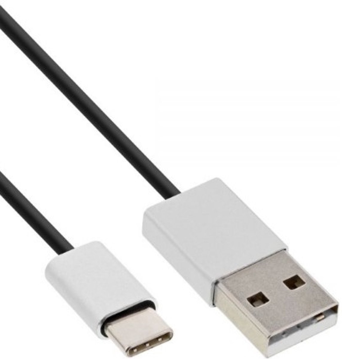 InLine 35833 3m USB A USB C Mannelijk Mannelijk Aluminium, Zwart USB-kabel