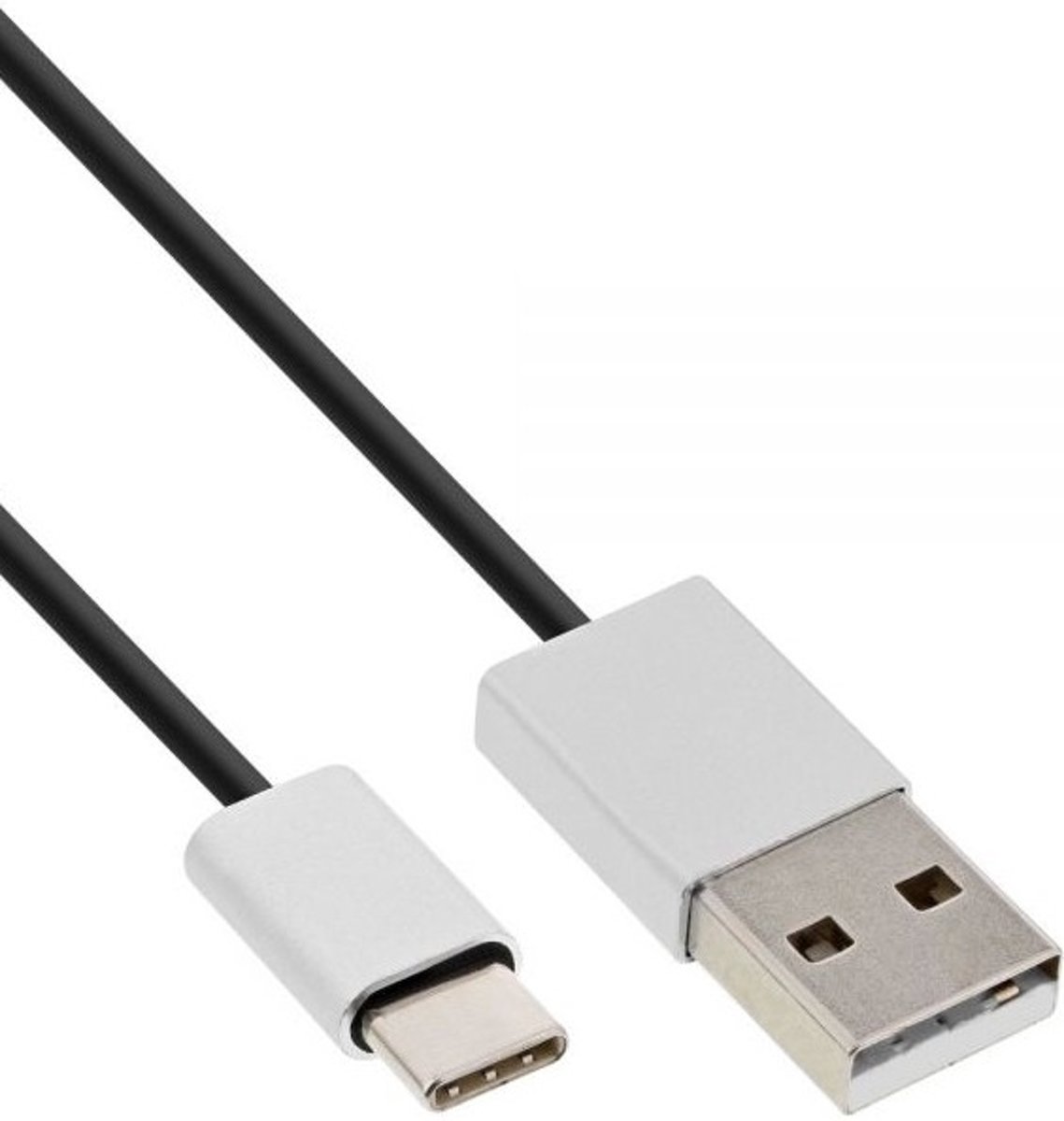 InLine 35835 5m USB A USB C Mannelijk Mannelijk Aluminium, Zwart USB-kabel