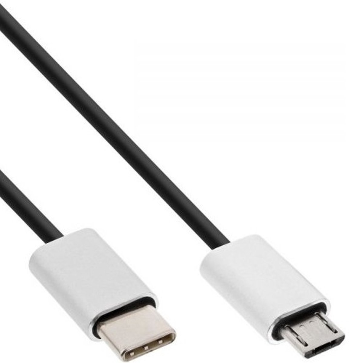 InLine 35843 3m USB C Micro-USB B Mannelijk Mannelijk Aluminium, Zwart USB-kabel