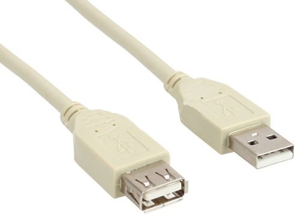 InLine 3m USB 2.0 3m Mannelijk Vrouwelijk Beige USB-kabel