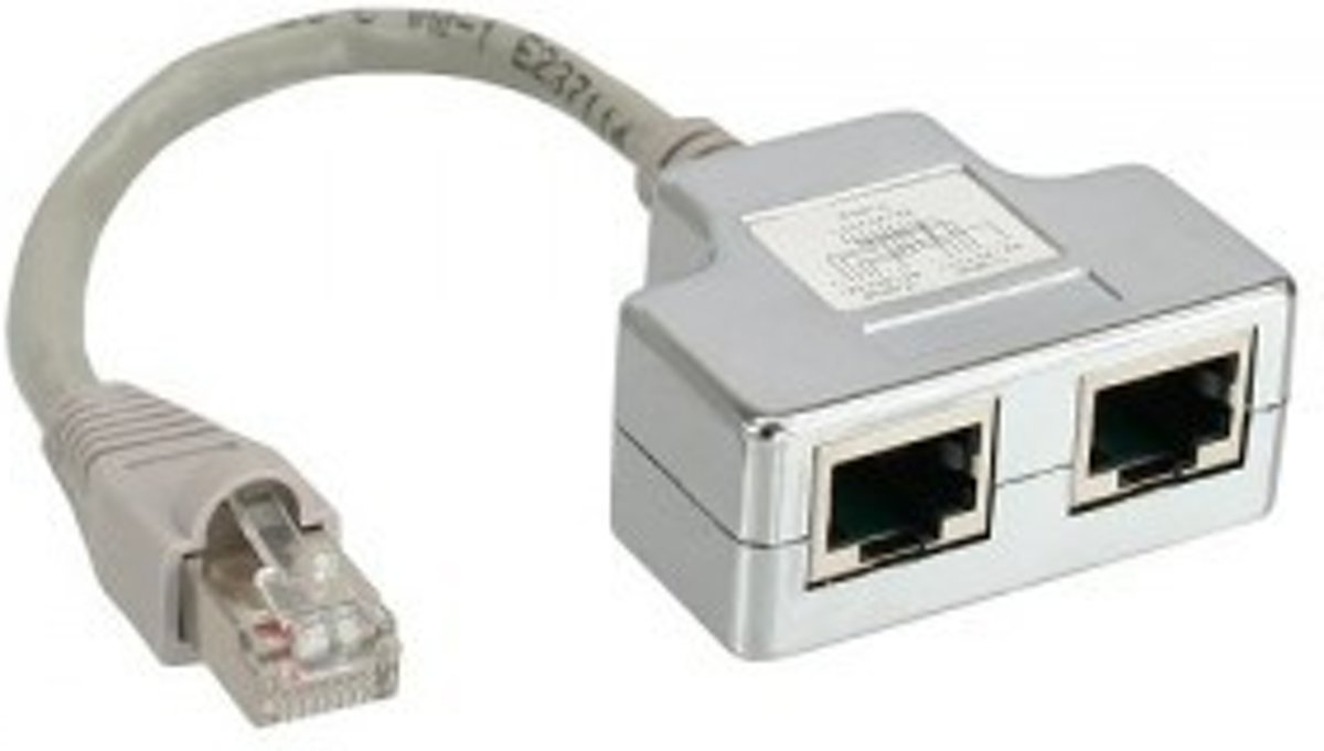 InLine 69932A RJ45 2xRJ45 Zilver kabeladapter/verloopstukje