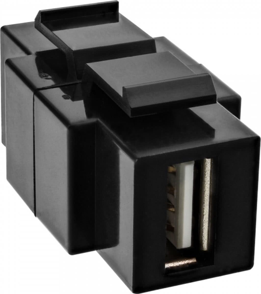 InLine 76201T USB2.0 A USB2.0 B Zwart kabeladapter/verloopstukje