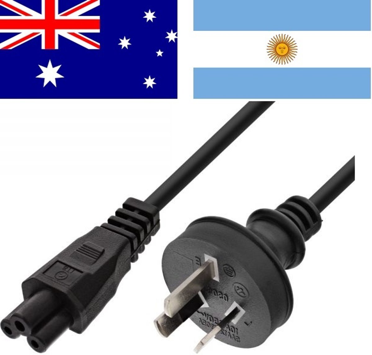 InLine Australië stroomkabel met C5 plug - zwart - 1,8 meter