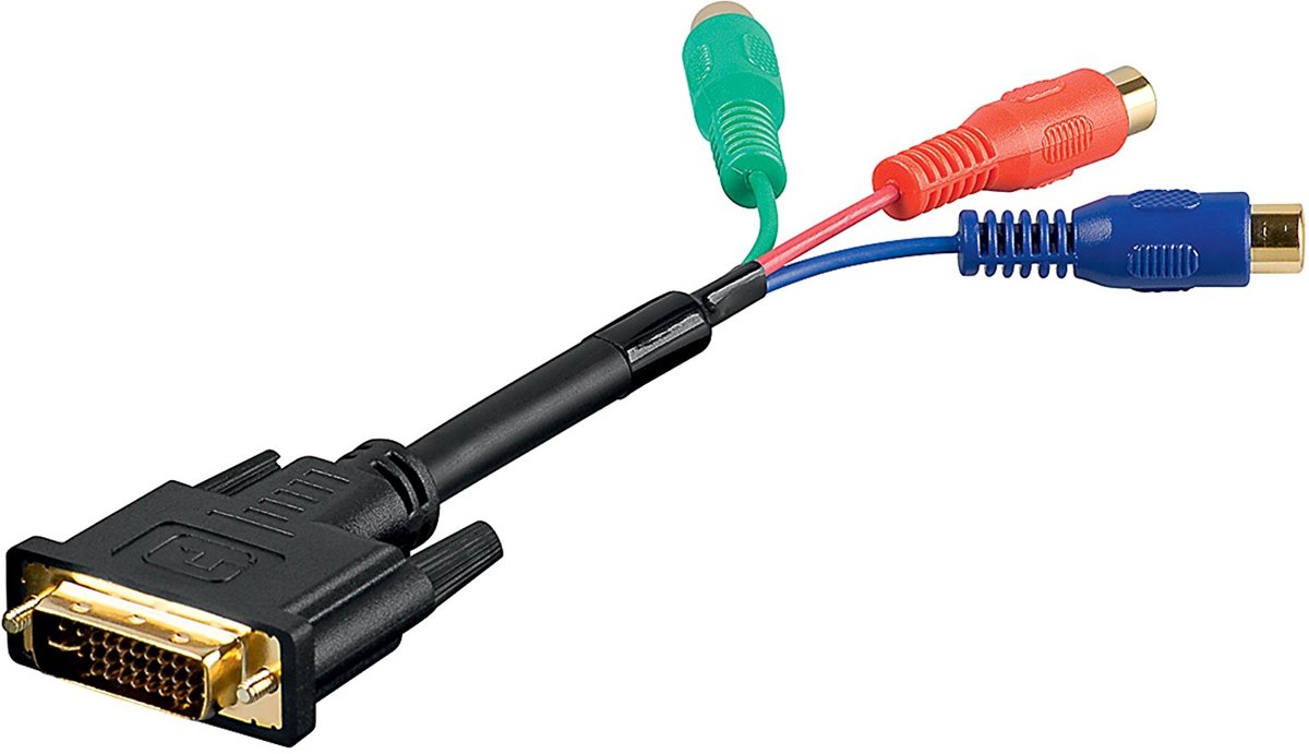 InLine DVI-I Dual Link (m) - Component (v) adapter kabel - 0,10 meter