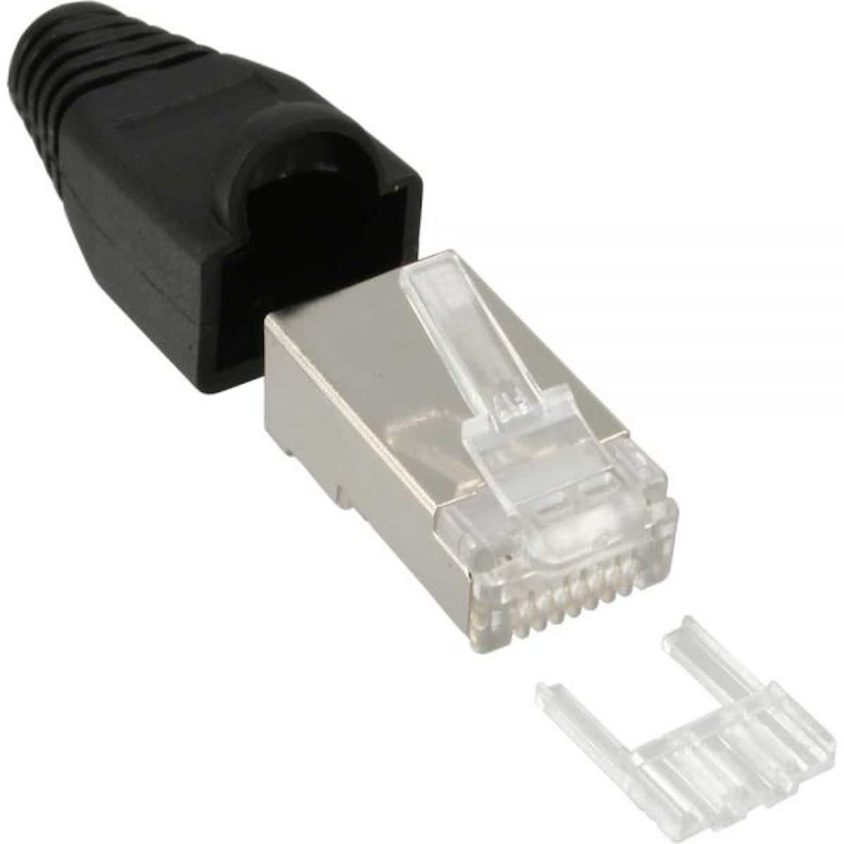 InLine Easy-Use RJ45 krimp connectoren voor CAT6 F/UTP patch kabel - 100 stuks / zwart