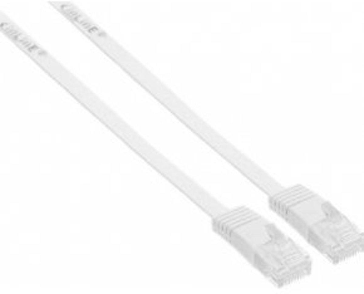 InLine Flat patch cord UTP Cat.6 10m White