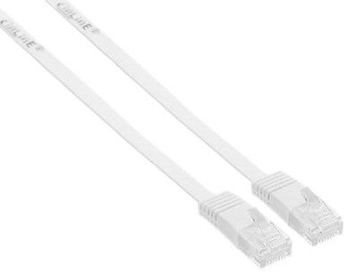 InLine Flat patch cord UTP Cat.6 5m White