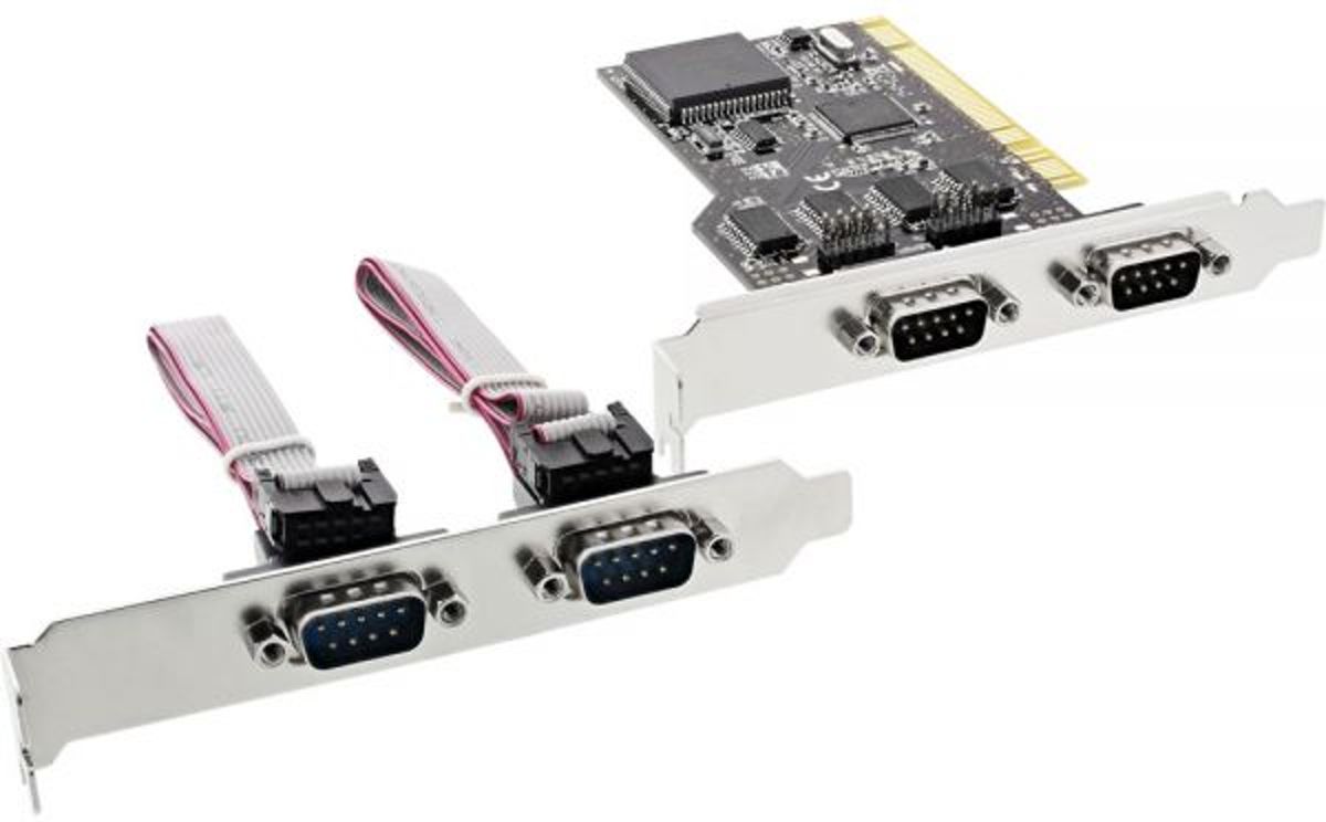 InLine PCI multi-I/O-kaart - 4x Serieel 9p D-sub DB9