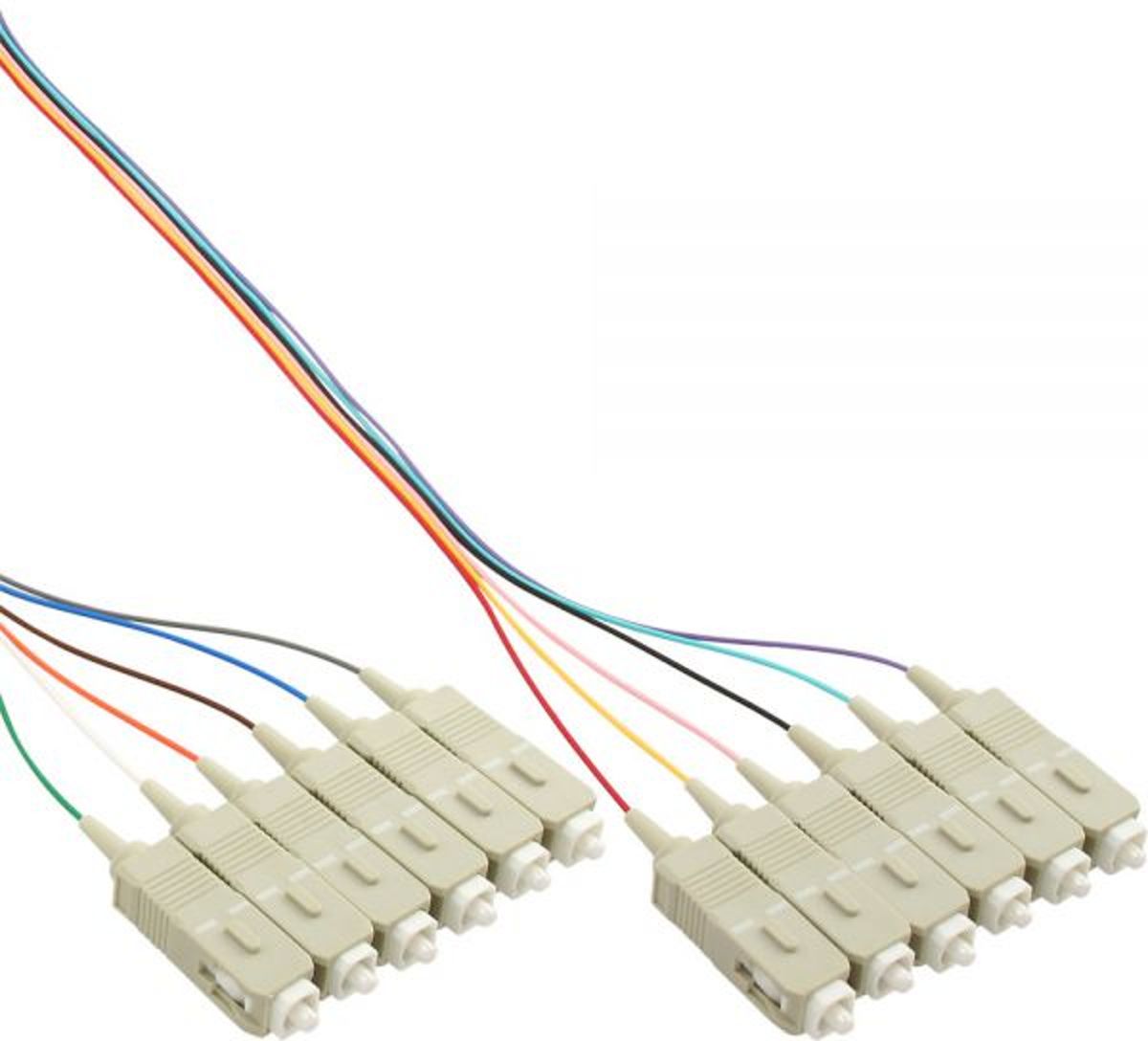 InLine SC Pigtail Simplex Optical Fiber Patch kabel - Multi Mode OM2 - 12 stuks - 2 meter