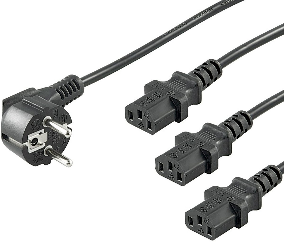 InLine Stroomkabel met 3x C13 plug (Y-kabel) - 1,8 meter