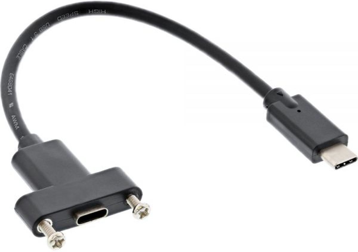 InLine USB-C (m) - USB-C (v) inbouwadapter - USB3.0 - 0,20 meter