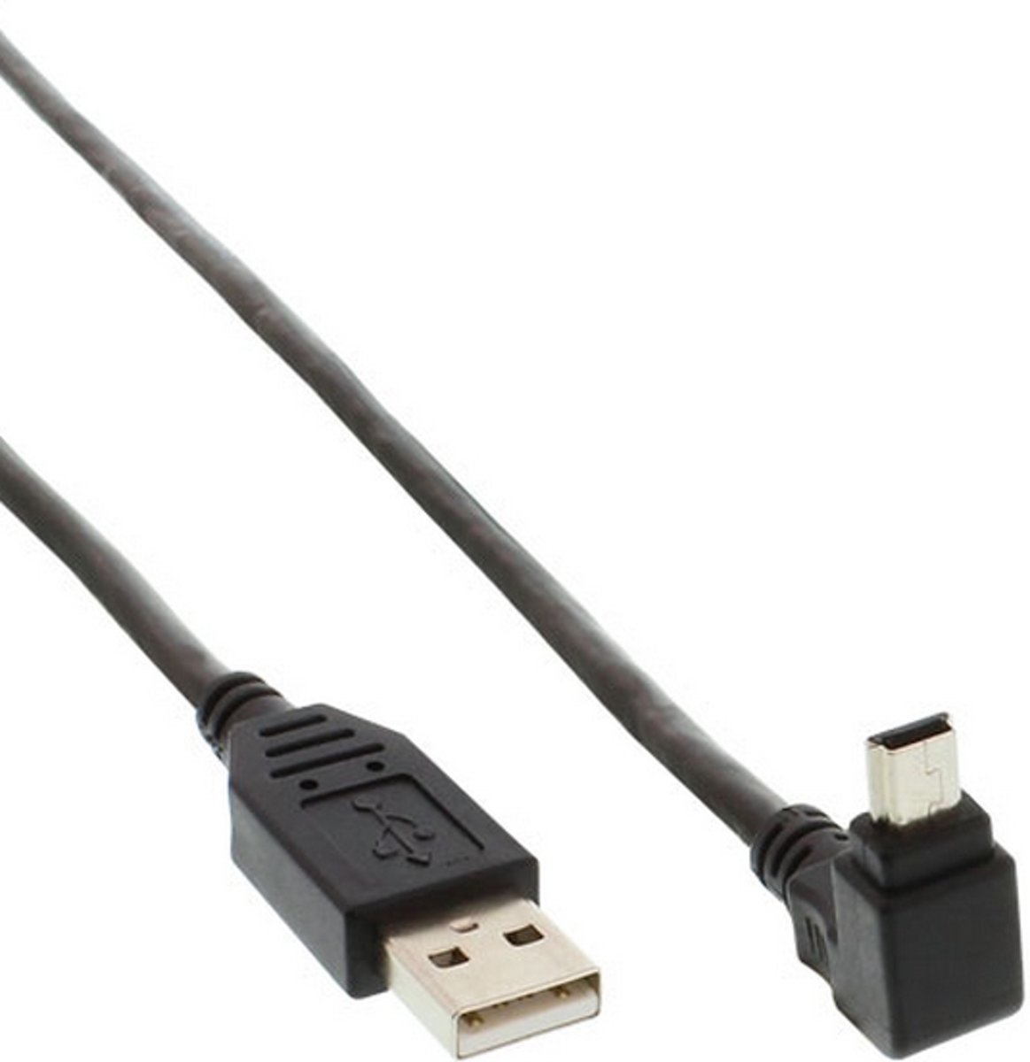 InLine USB naar USB Mini B kabel haaks - USB2.0 - 1 meter