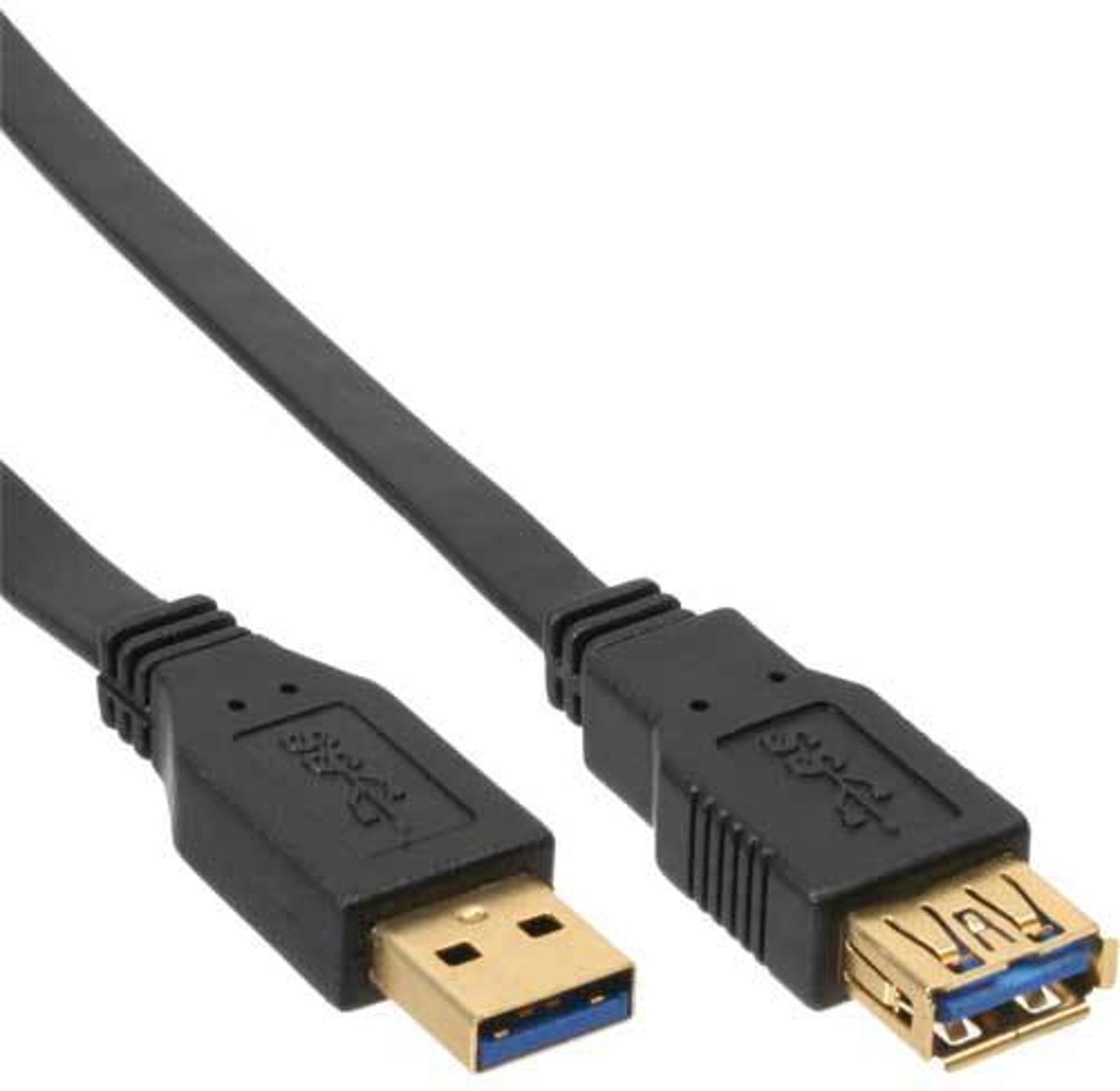 InLine USB naar USB platte verlengkabel - USB2.0 - 1 meter