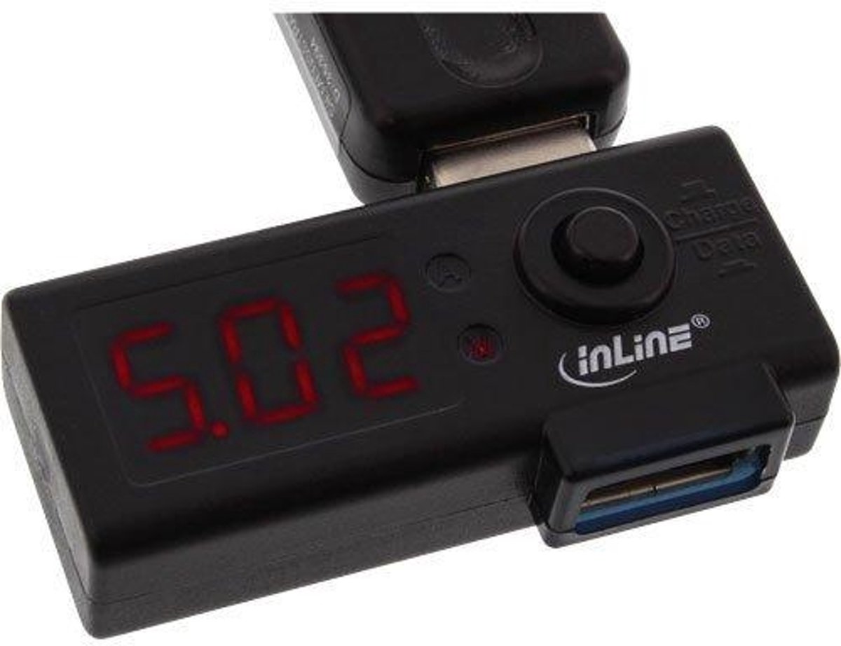 InLine USB2.0 adapter met LED indicator voor Volt en Ampere