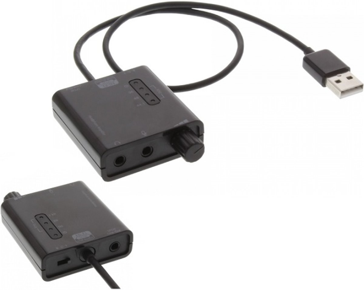 InLine USB2.0 analoog en digitaal audio en headset versterker converter - 0,35 meter