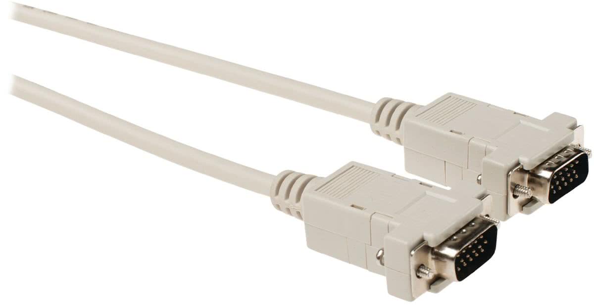 InLine VGA monitor kabel - beige - 1 meter