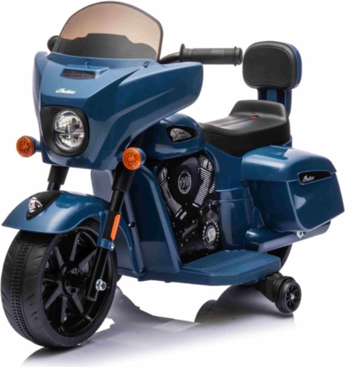   motorcycle 6V -   Chieftain 6V -   Chieftain motorcycle 6V - motorbike met zijwielen - blauw