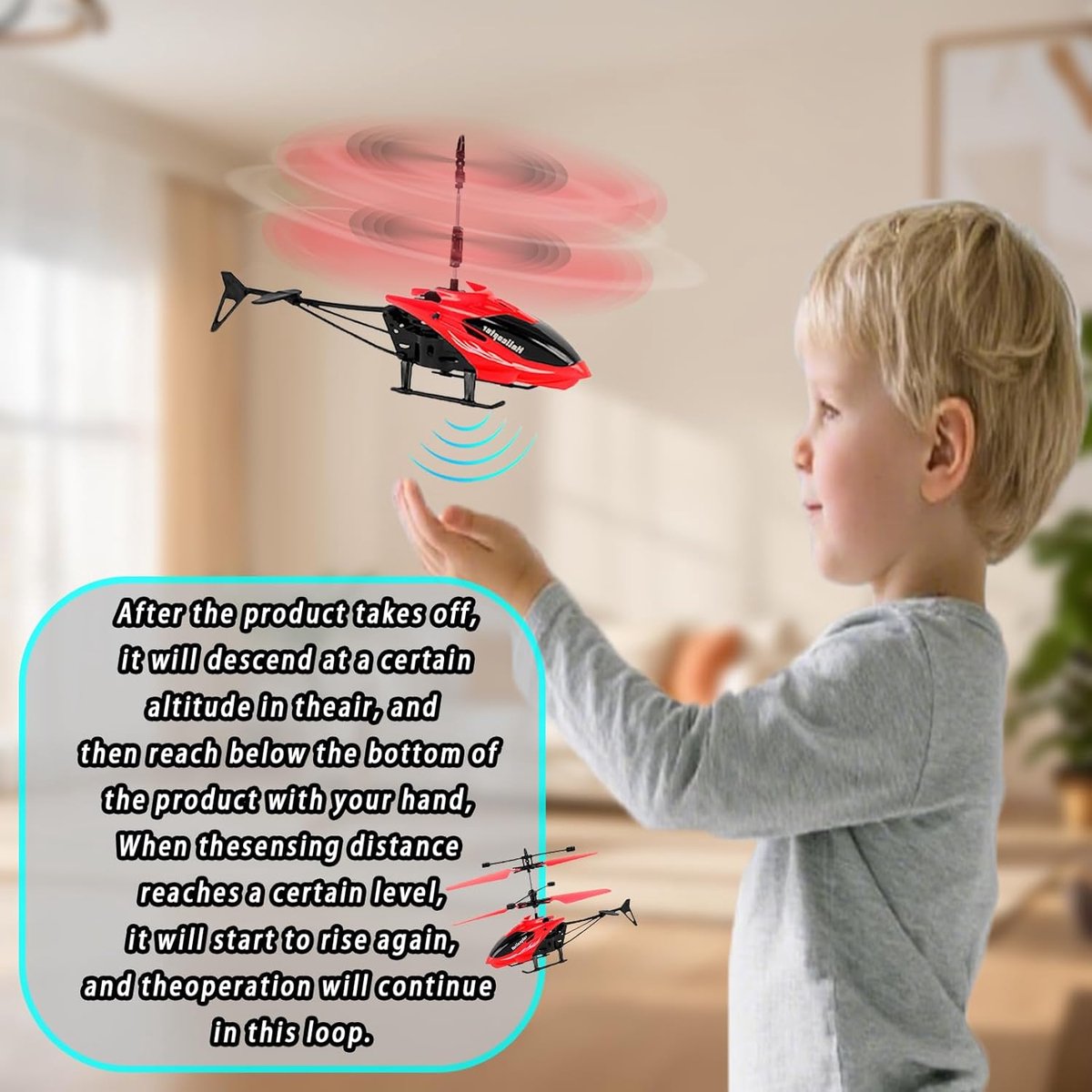   Afstandsbediening Helicopter Speelgoed voor Kinderen, 6-12 Jaar, Eén Knop Start, Slijtvast en Lichtgewicht, Perfect als Verjaardagscadeau – Rood