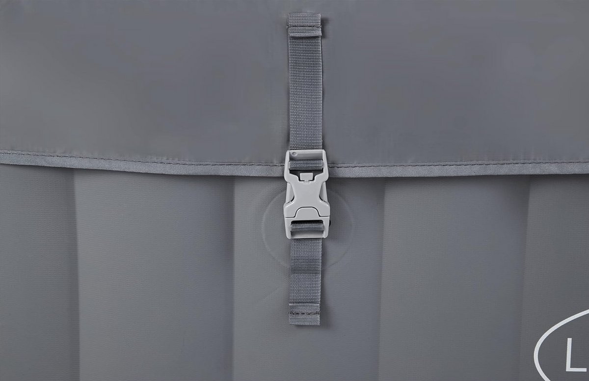 Opblaasbare Jacuzzi - 6 Persoons Bubbelbad - 140 AirJets - 180x180 cm - Vierkant Spa - Grijs - Met App-bediening - Tuin Whirlpool - Luxe whirlpool - Beste Spa