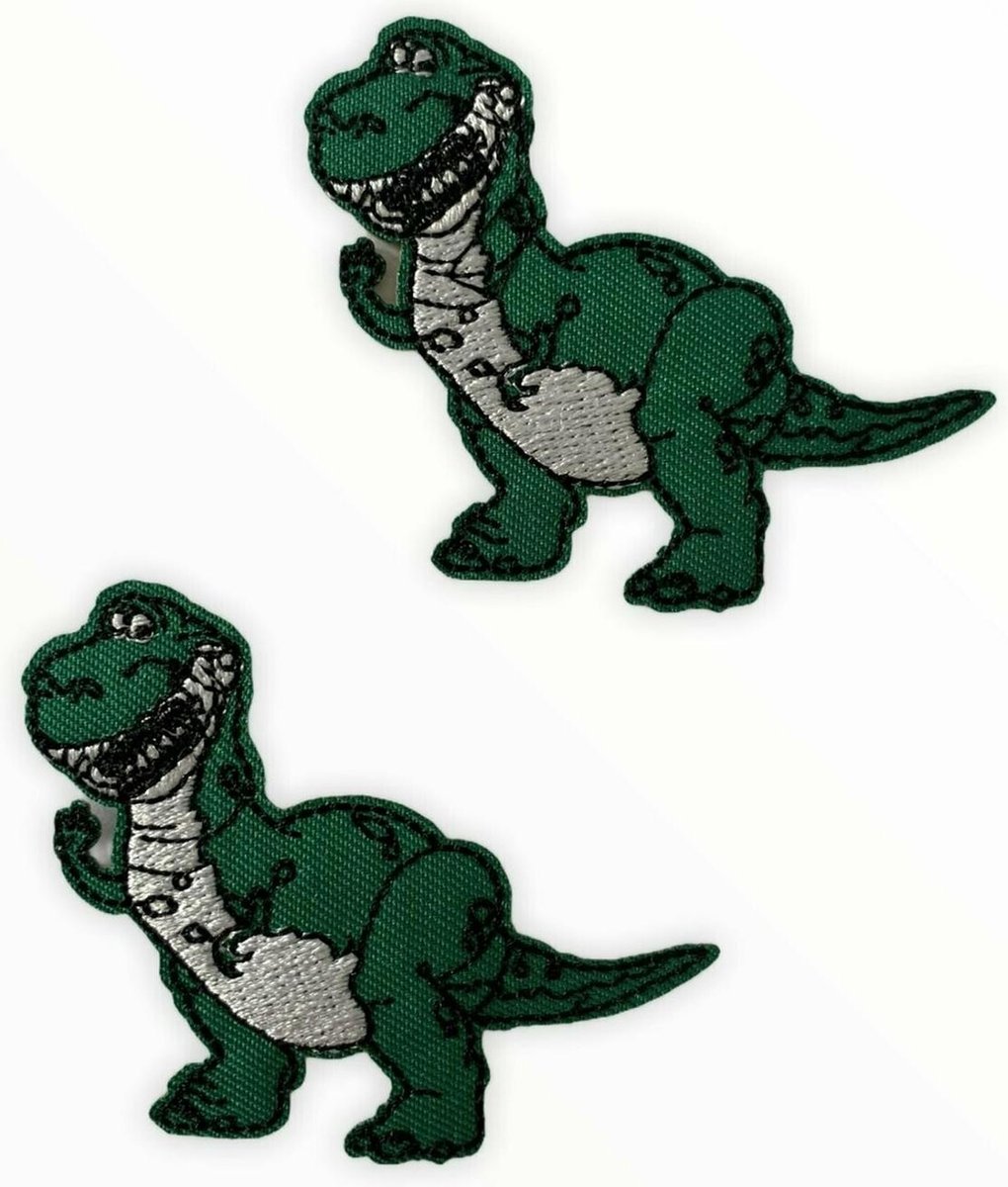 DIno T-Rex strijk embleem - patch - patches - stof & strijk applicatie