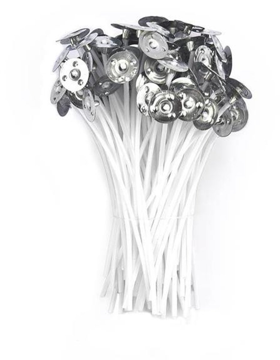 Gewaxte kaarsenlonten (10 cm) 100 st