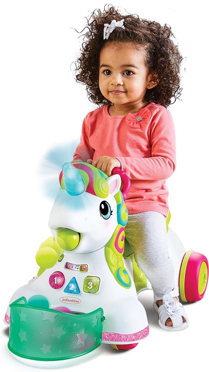 Infantino - Sensory - 3 in 1 Ride On Unicorn - Loopwagen Eenhoorn met activiteiten