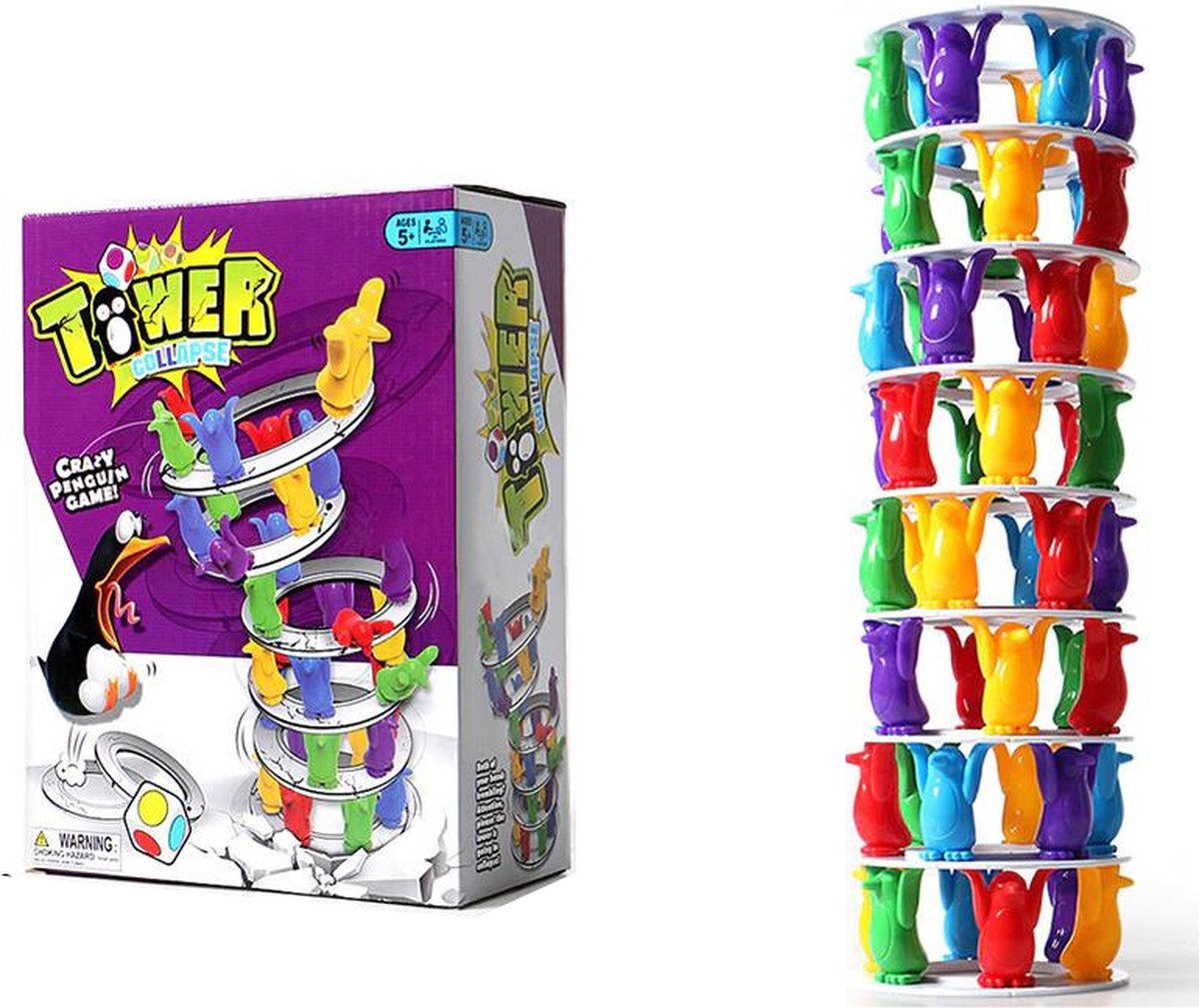 Infinite Quality Goods- Toren Van Pisa Spel- Toren Van Pisa XL - Crazy Pinguïn- Vallende Toren- Pinguïn Toren- Familiespel- Drankspel- Gezelschapsspel- Kinderspel- Behendigheidsspel- Spellen Voor Kinderen- Partyspel