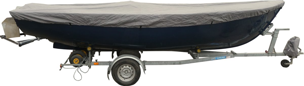 Bootzeil Afdekzeil 300D Grijs - Afmeting: 250 tot 350 cm lang x 140 cm breed