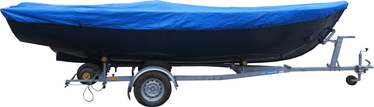 Bootzeil Afdekzeil 600D Blauw - Afmeting: 310 tot 368 cm lang x 173 cm breed