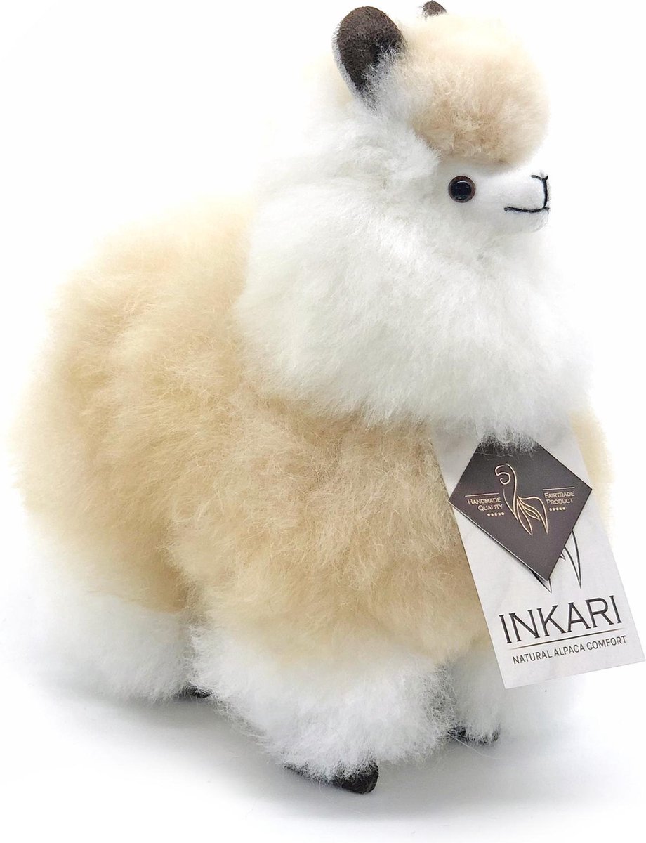 Alpaca Knuffel - Ivoor/Blond - Klein - 23 cm - Alpacawol - Handgemaakt, Natuurlijk & Fairtrade - Allergie-vrij