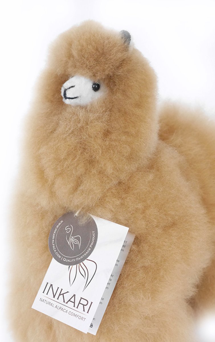 Alpaca Knuffel - Super Zacht & Fluffy - 32 cm - Allergie-vrij - Lichtbruin