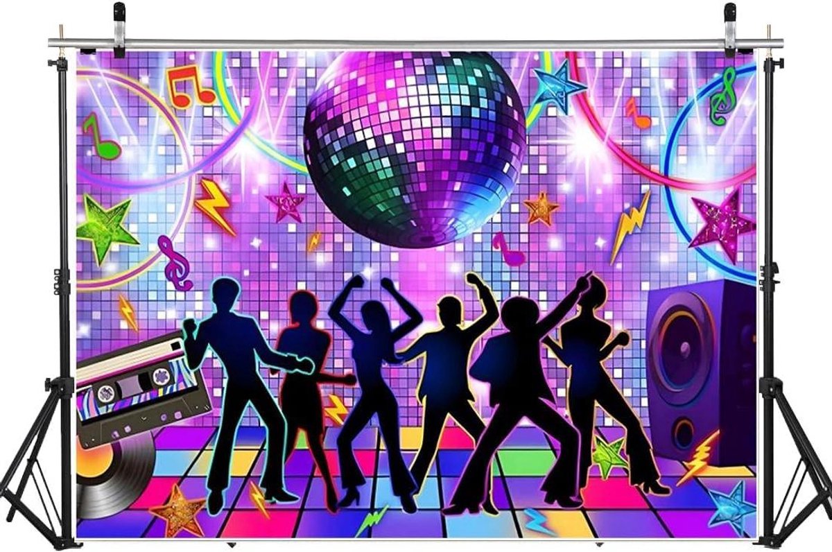   - Fotoprops voor jaren 90 disco achtergrond - Verjaardagsfeest decoratie 5x3.2ft