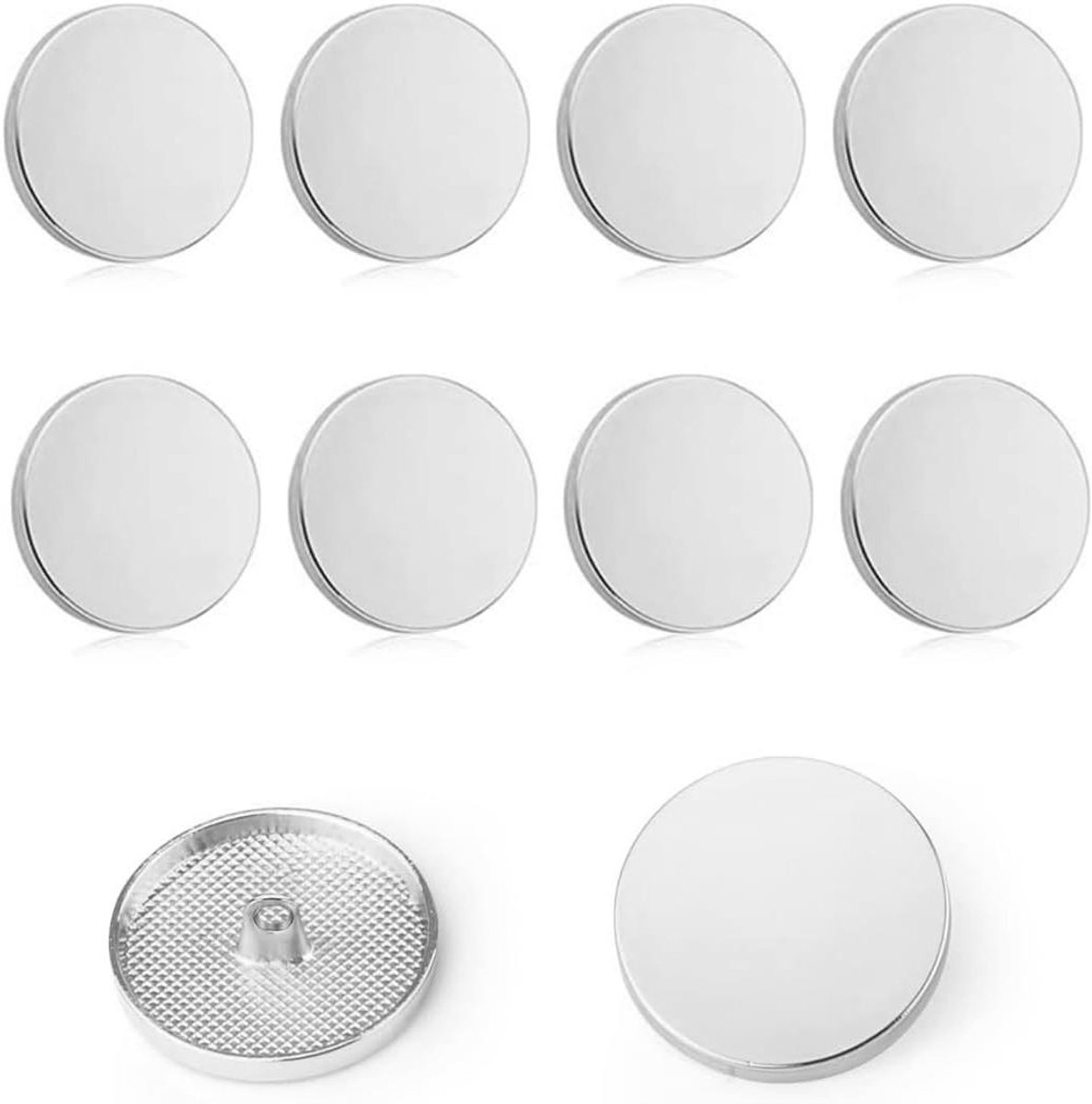   - 10 stuks zilveren metalen knopen - Kledingaccessoires voor dames en heren - Geschikt voor diverse kledingstukken - Fashion must-have in zilverkleur . -  