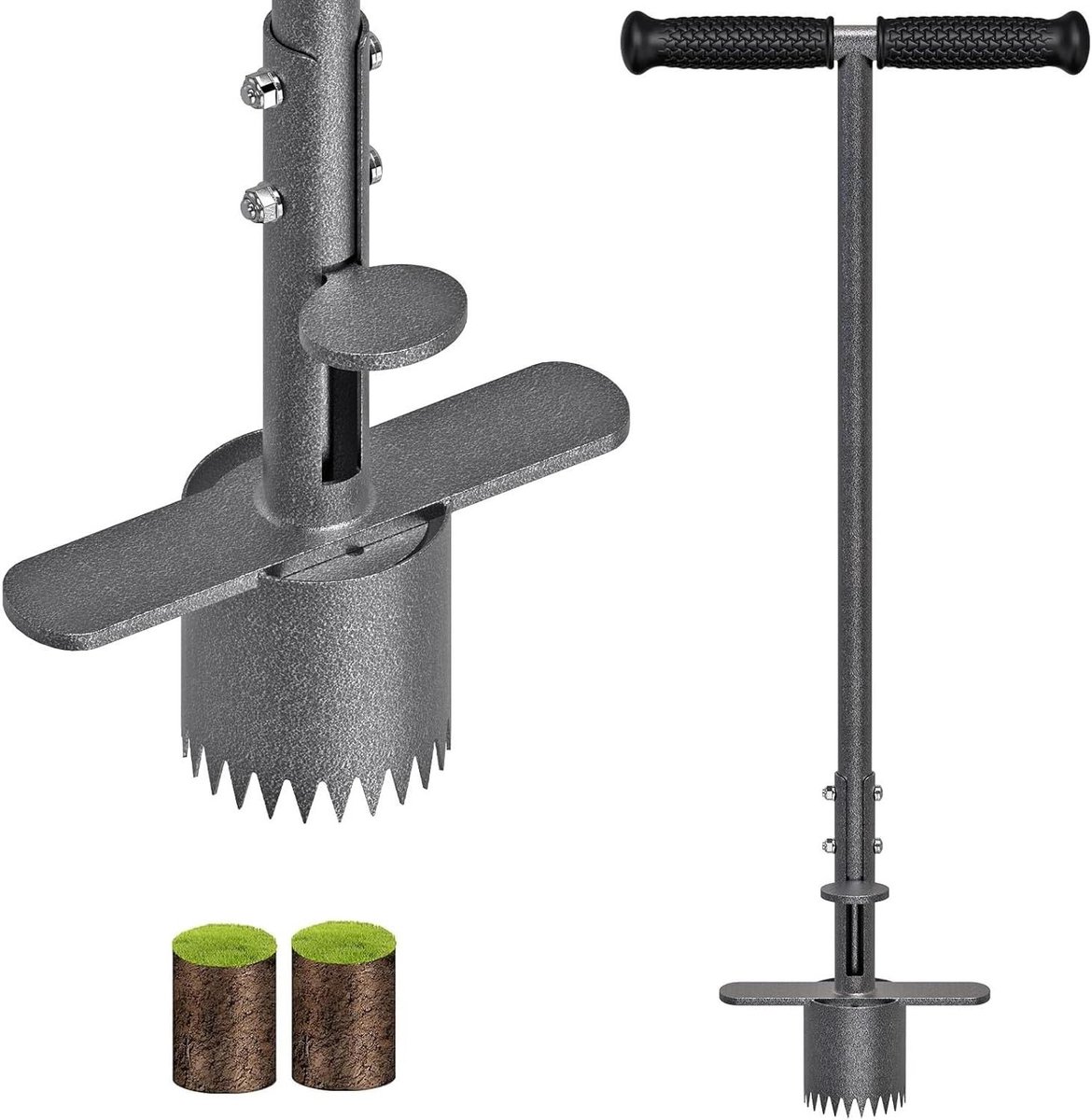 Inovra - 80cm Lange Bloembollenplanter met Scherpe Tanden en Automatische Grondtoevoer - Tuin Multitool voor Het Planten van Bloemen