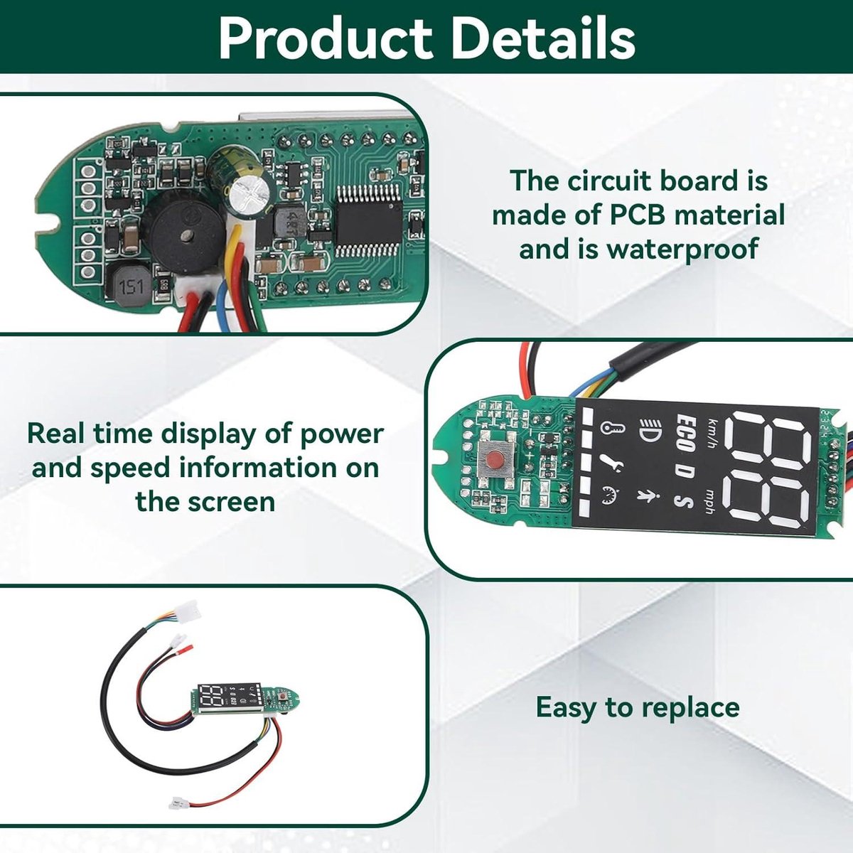   - Dashboard voor Elektrische Step 8.5-10 Inch met Bluetooth - Elektrische Step Onderdelen met Data Display - PCB . -  