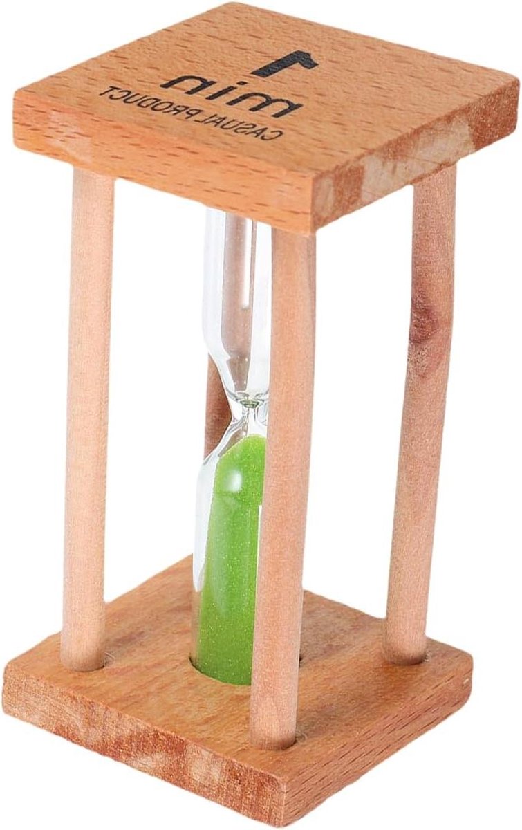   - Houten Mini   Timer met Groen Zand - Voor Koken en Decoratie