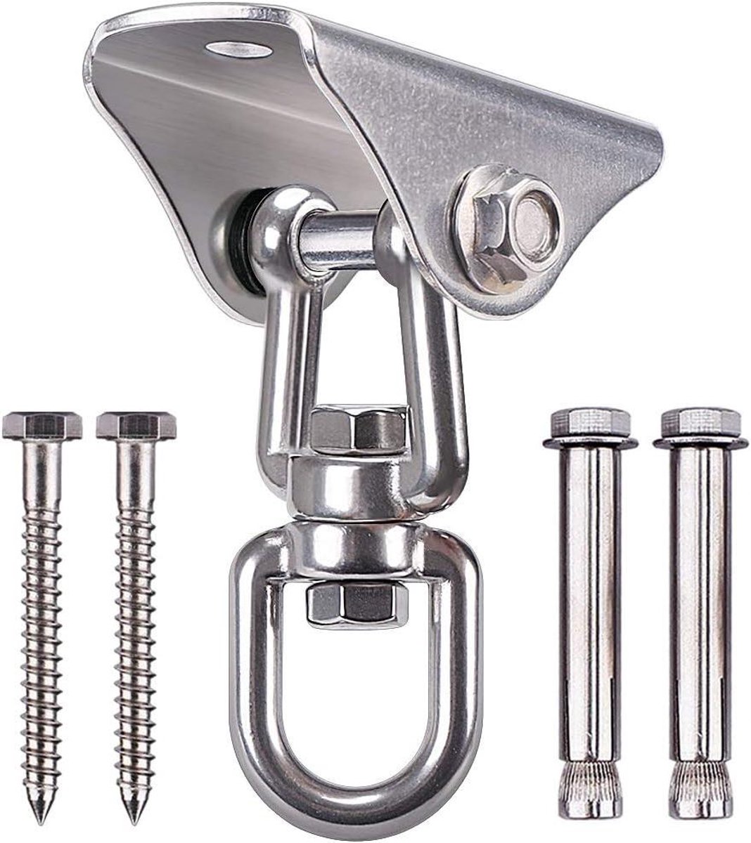   - Nederlandstalige Titel: Swing haken met 360° rotatie van roestvrij staal 304 en een draagvermogen van 400kg voor houten schommels, yogaschommels en hangmatten.