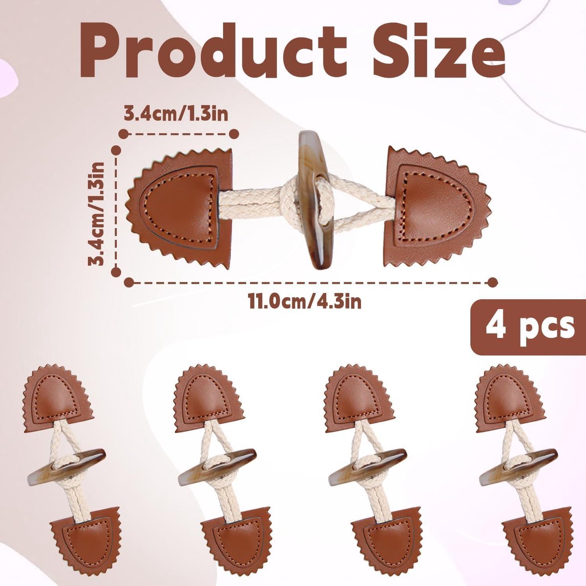   - Toggle Clasps Knopen Sluiting Jassen - Set van 4 Vintage Knopen voor DIY Ambachten en Kleding Naaien (bruin) . -  