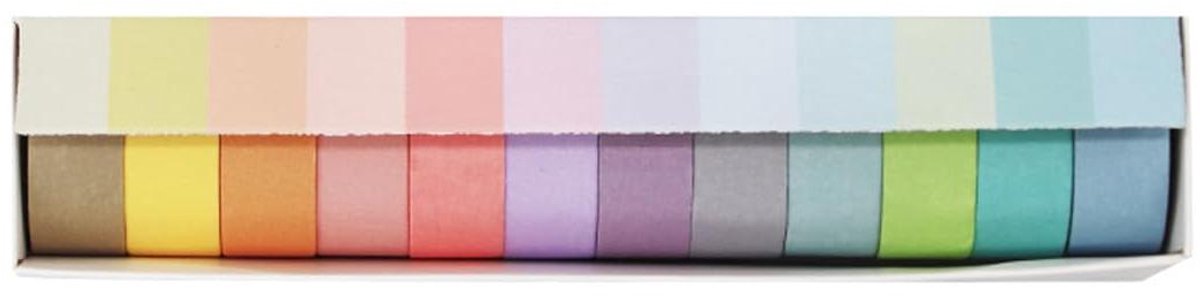 Washi Tapes 12 stuks kleurrijke decoratieve tape levendige kleuren voor het decoreren van plakboeken dagboeken en dagboeken