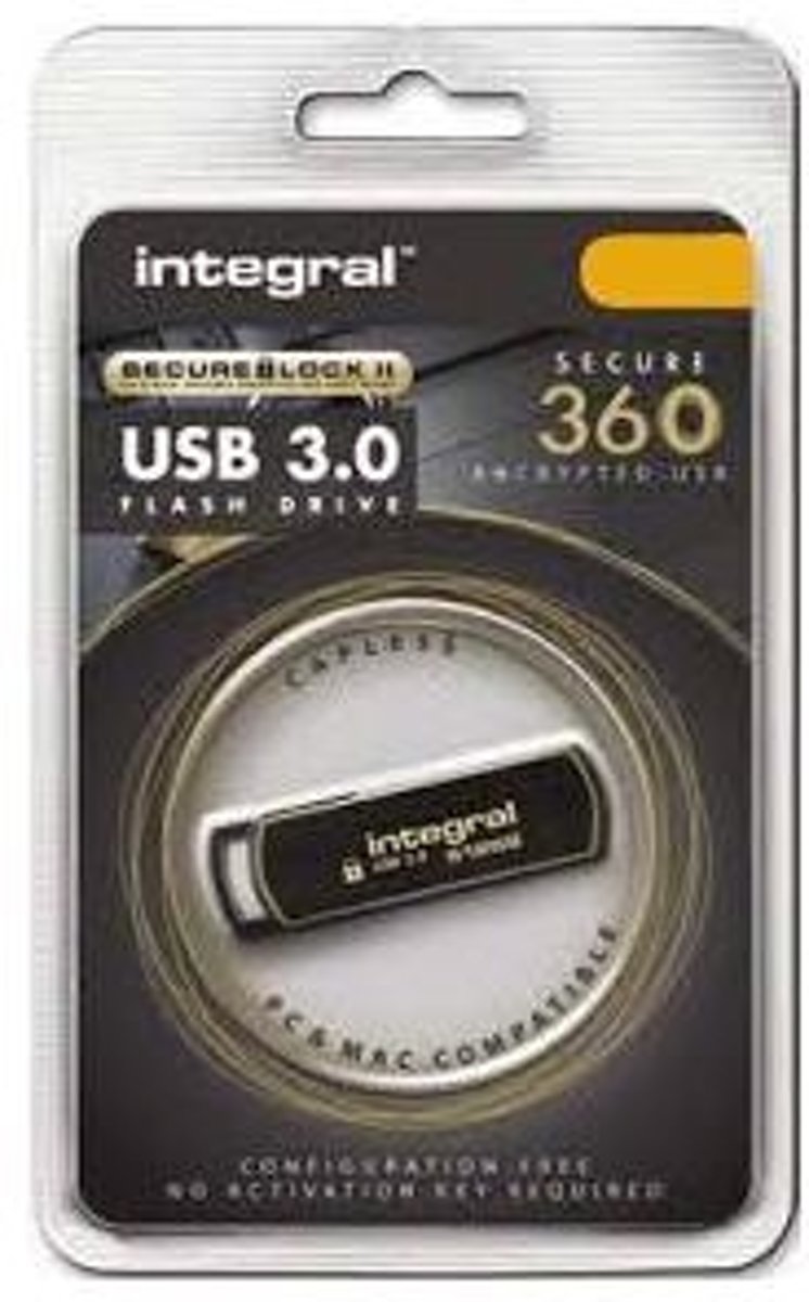 Integral INFD128GB360SEC3.0 USB flash drive 128 GB USB Type-A 3.2 Gen 1 (3.1 Gen 1) Zwart, Goud