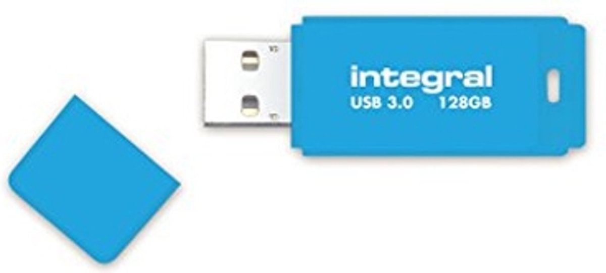 Integral INFD128GBNEONB3.0 USB flash drive 128 GB USB Type-A 3.0 (3.1 Gen 1) Blauw