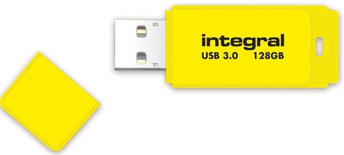 Integral INFD128GBNEONYL3.0 USB flash drive 128 GB USB Type-A 3.0 (3.1 Gen 1) Geel