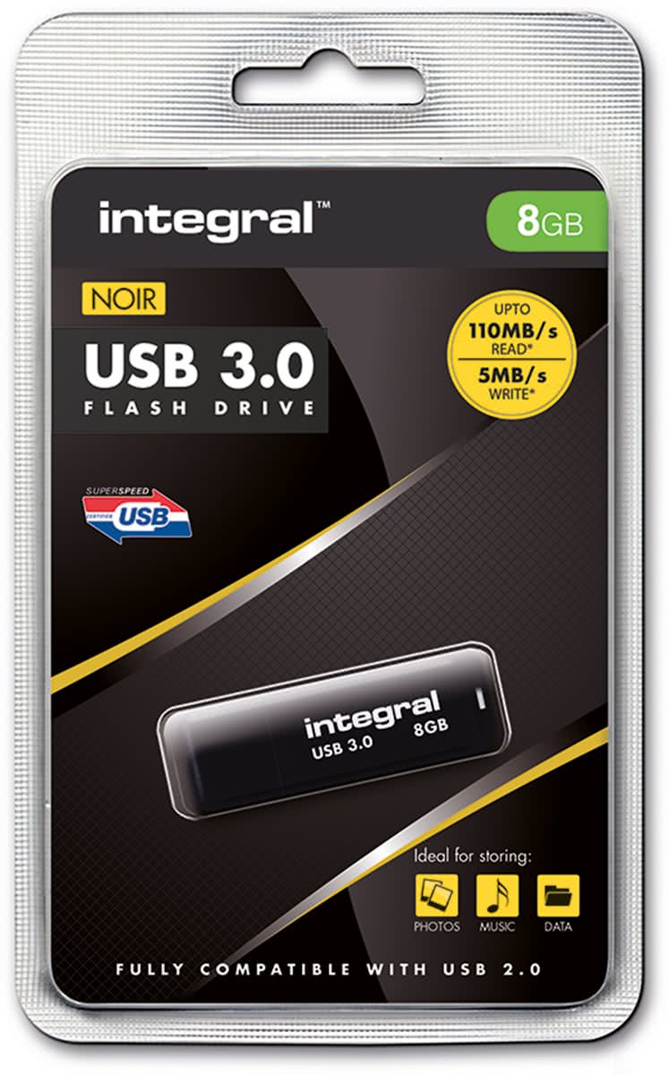 Integral Noir - USB-stick - 8 GB