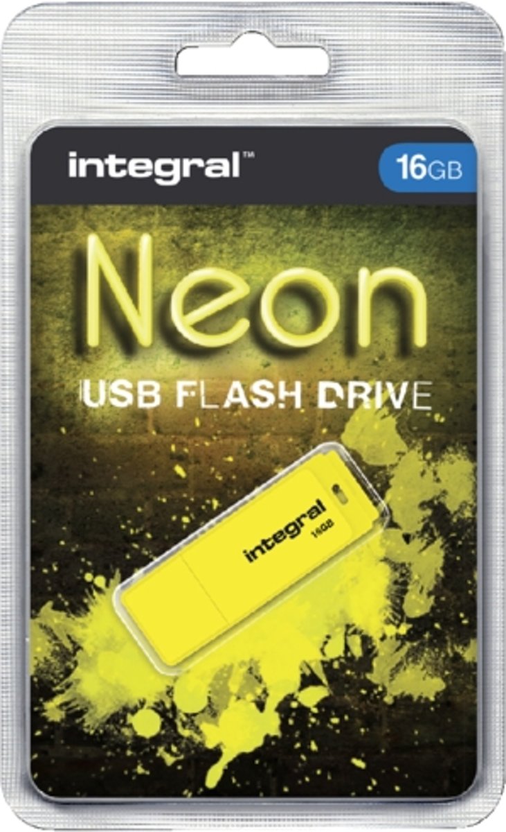 Usb-stick integral fd 16gb neon geel