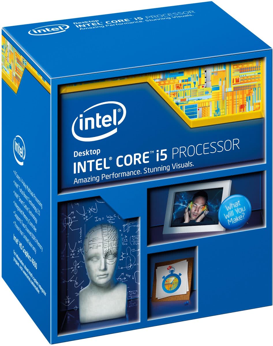 Intel Core i5-4670K, 4x 3.40GHz, boxed Sockel 1150, 6MB Cache, Quad-Core, Intel HD-Grafik 4600