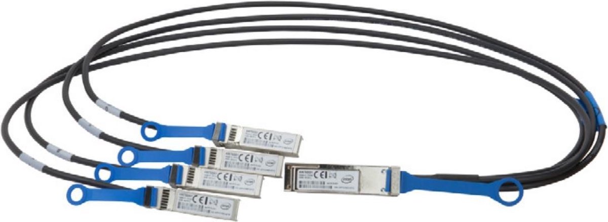 Intel X4DACBL3 Glasvezel kabel QSFP 4x SFP