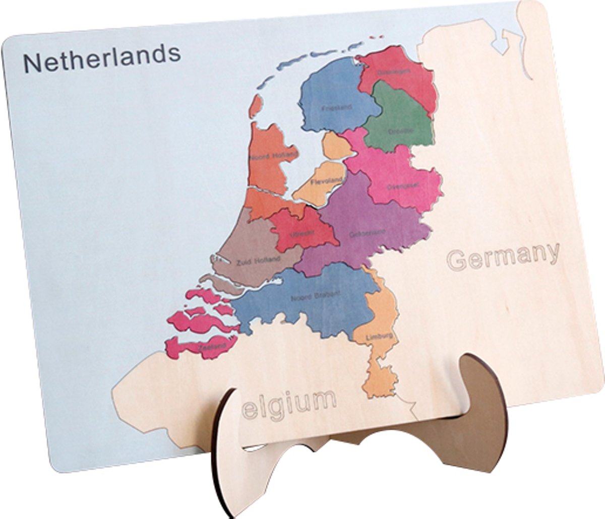 FuNtOyToS – 3D puzzelkaart – Nederlandse kaart – Houten 3D puzzel – Educatief – Leerzaam - Puzzel